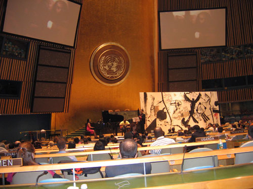 Gert Anklam in der Asambley Hall der UNO in New York